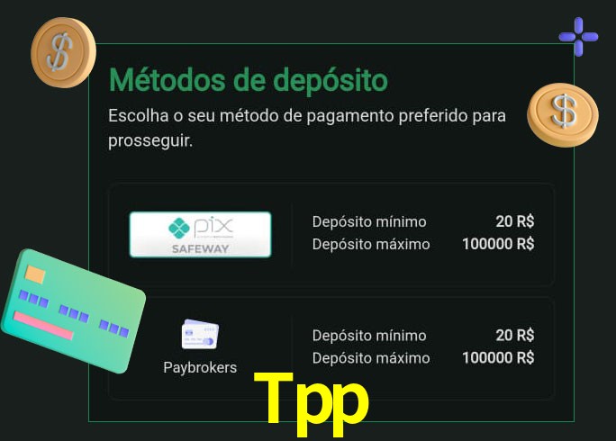 O cassino Tpp oferece uma grande variedade de métodos de pagamento